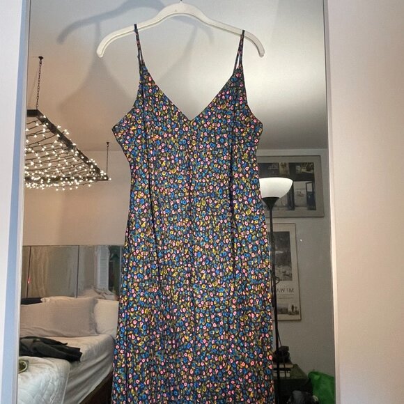 BODEN Elena Silk-blend Midi Slip Dress In Blue Size 14 - Picture 8 of 15